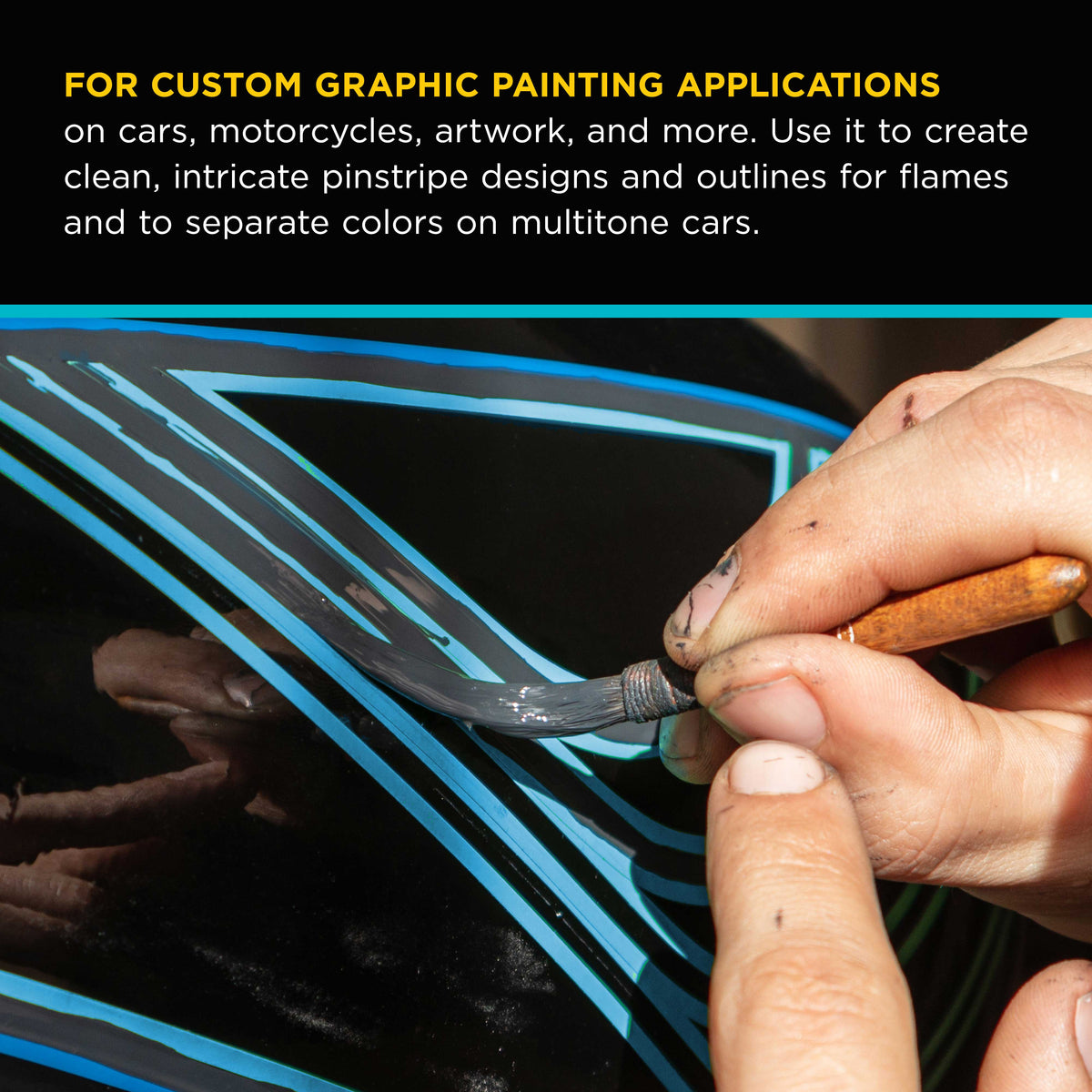 Vinyl Fineline Pinstripe Tape, Blue 1/8" x 36 Yard Roll - Create Sharp Graphic Design Curves, Mask Fine Lines, Conformable Paint Masking Striping