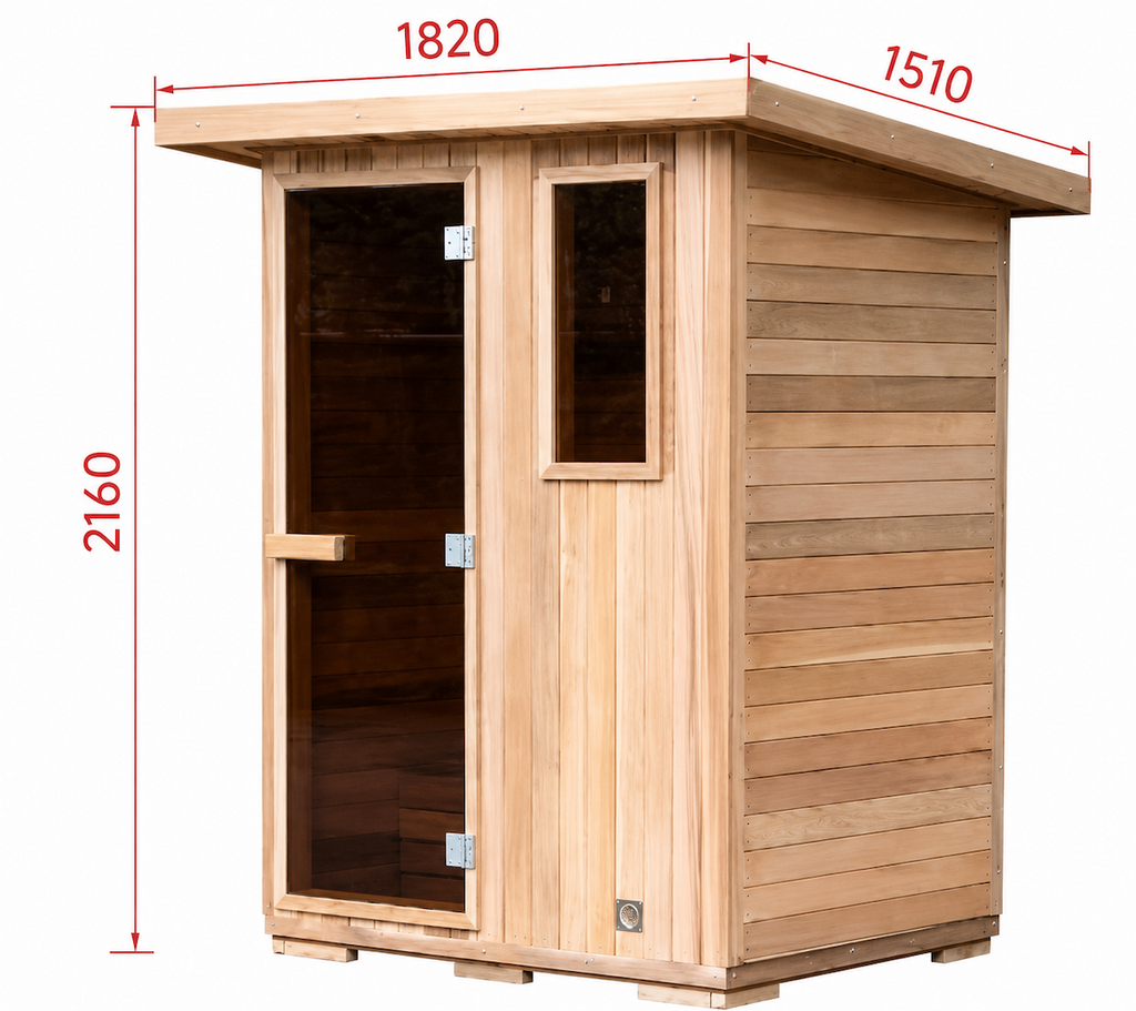 Outdoor Cabin Sauna — Thermo Pine Wood | 2-3 Person