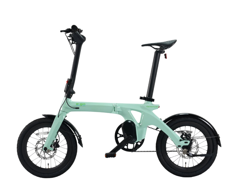 E-Go Carbon Lite Folding Mid Drive Electric Bike 250W