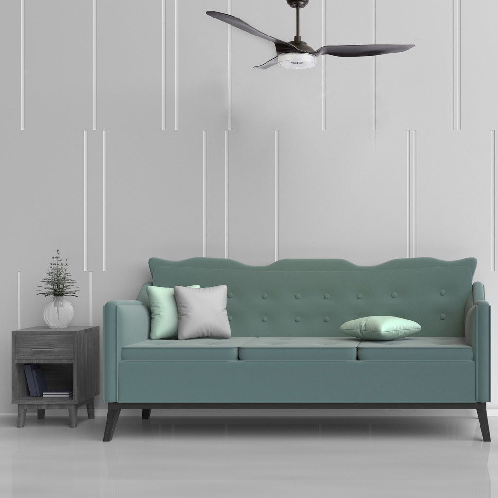 FLETCHER 56 inch 3-Blade Smart Ceiling Fan with LED Light & Remote