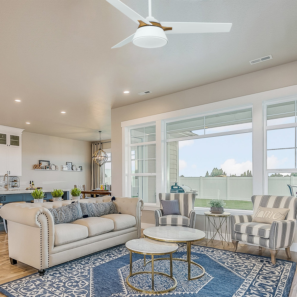 KENORA 48 inch 3-Blade Ceiling Fan with LED Light & Remote Control