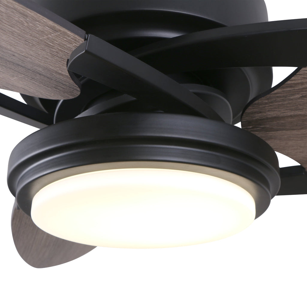 MADDOX 52 inch 3-Blade Ceiling Fan with LED Light Kit & Remote Control - Black/Barnwood