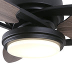 MADDOX 52 inch 3-Blade Ceiling Fan with LED Light Kit & Remote Control - Black/Barnwood