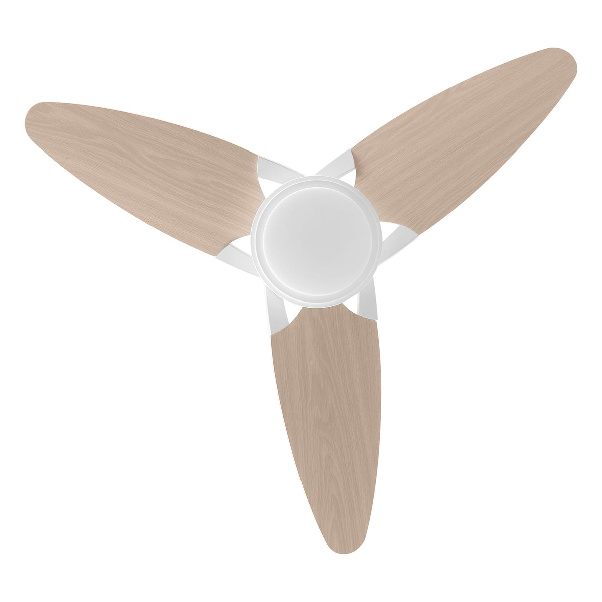 MADDOX 52 inch 3-Blade Ceiling Fan with LED Light Kit & Remote Control - White/Light Wood