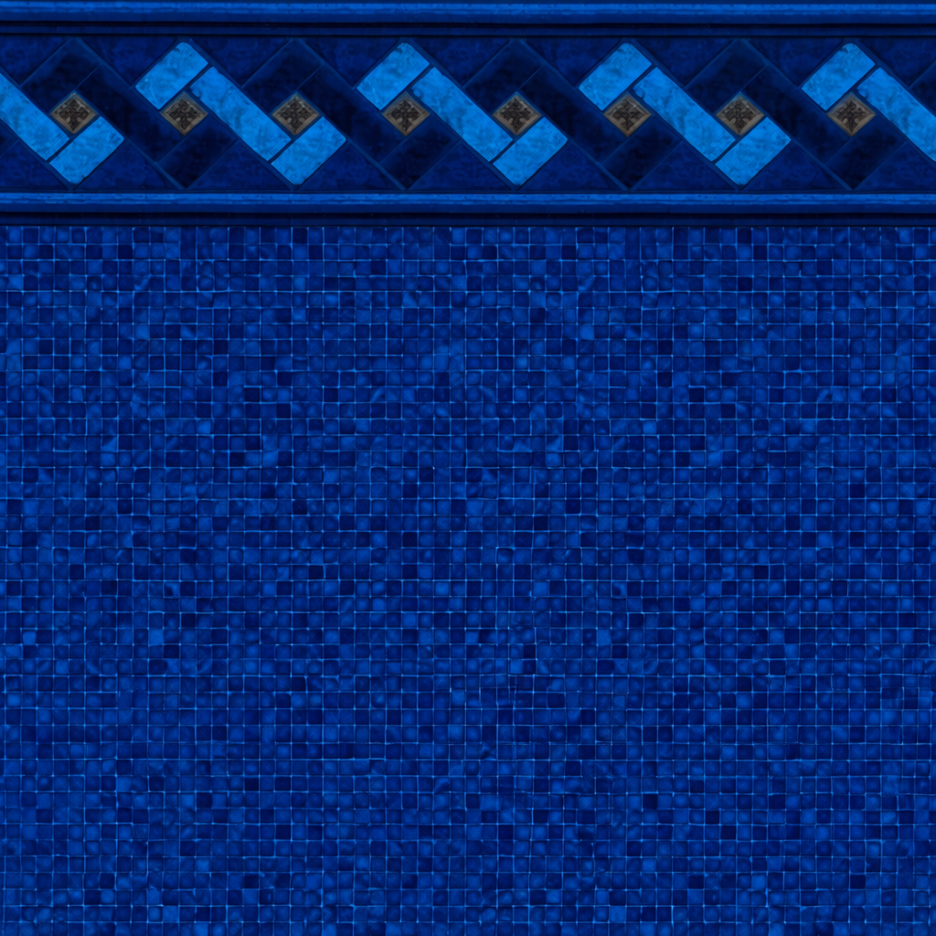 27' Round Midnight Sapphire Mosaic Above Ground Unibead Pool Liner - 35ga Premium Gauge - 52" Wall Height