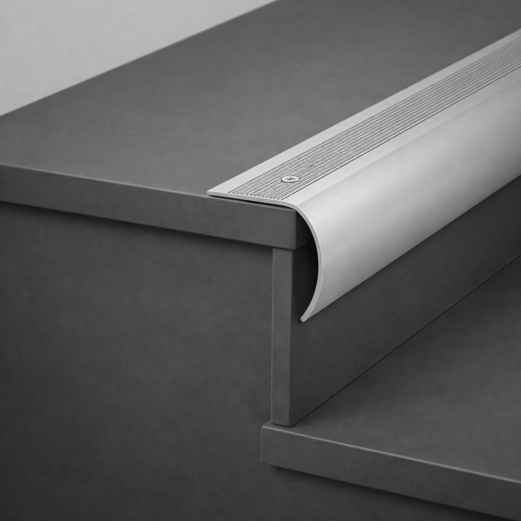 Aluminium Stair Nosing Bullnose 35×45mm Anti Slip Step Edge Trim H28