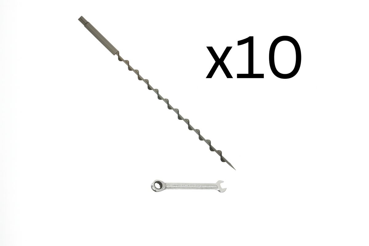 IntegraRack IR EarthScrew Mounting Kit (10 Pack/5 Mounts) 30" For BallastRack Frames