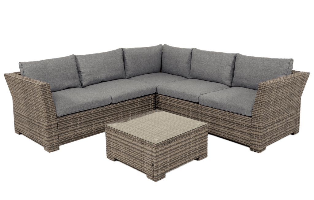Chesterton Grey 5 Seater Polyrattan Corner Garden Sofa Set