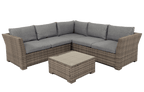 Chesterton Grey 5 Seater Polyrattan Corner Garden Sofa Set