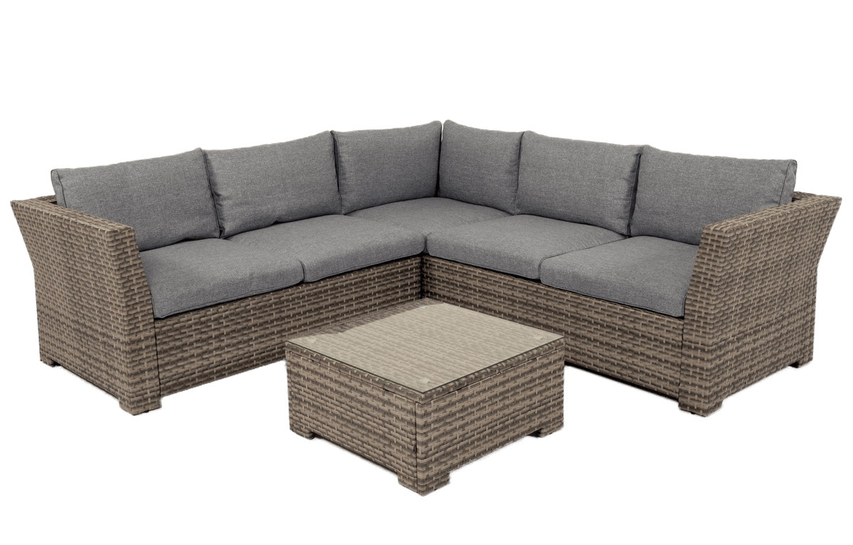 Chesterton Grey 5 Seater Polyrattan Corner Garden Sofa Set