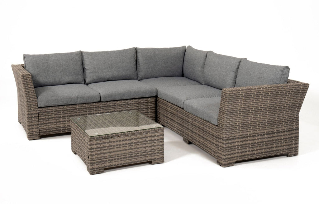 Chesterton Grey 5 Seater Polyrattan Corner Garden Sofa Set