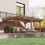 PerArbor 12' x 16' Wood Pergola for Climbing Plants at Garden, Backyard, Brown
