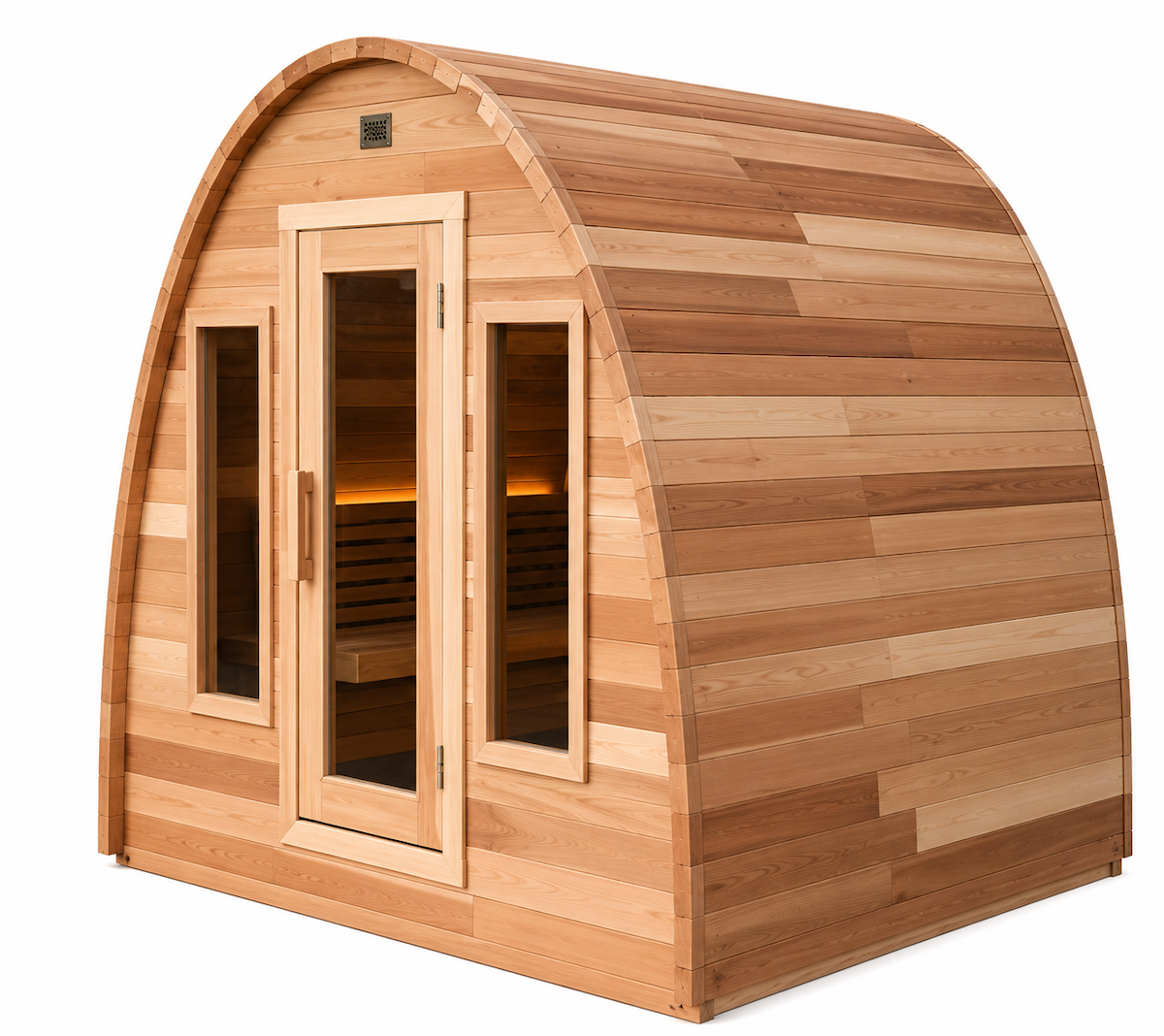 Outdoor Pod Sauna with Wood Burning Stove — Red Cedar / Thermo Wood / Pine | 2-6 Person