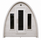 Outdoor Pod Sauna with Wood Burning Stove — Red Cedar / Thermo Wood / Pine | 2-6 Person