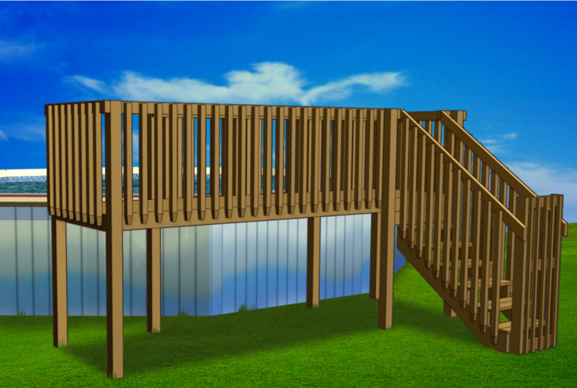 8 ft. x 12 ft. Connect-a-Deck and Entry Steps