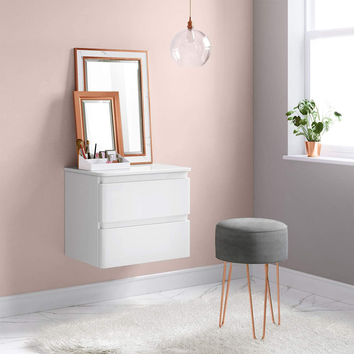 Mirana Framed Non Illuminated Mirror - Copper