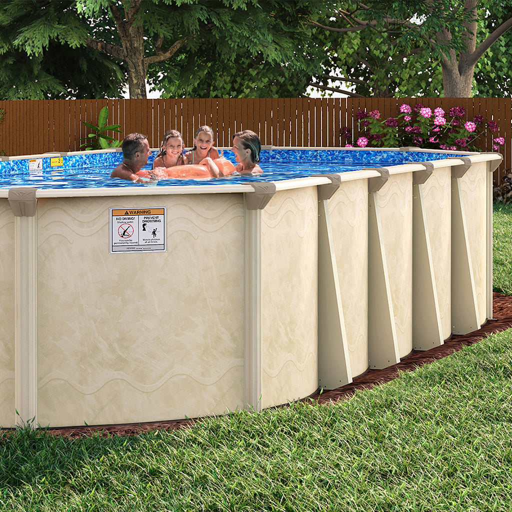 12' x 20' Oval 7" Steel Frame Coral Sea Pool & Bundle | 52" or 54"