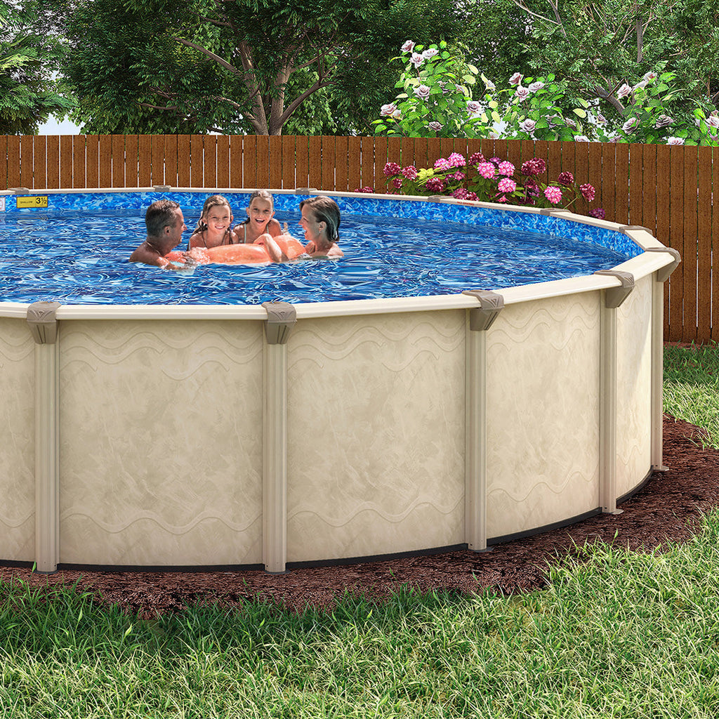 15' Round 7" Steel Frame Coral Sea Pool & Bundle | 52" or 54"