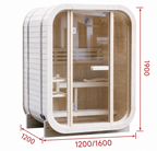 Outdoor Cube Sauna with Full Glass Panel — Thermo Pine Wood | 1-2 Person