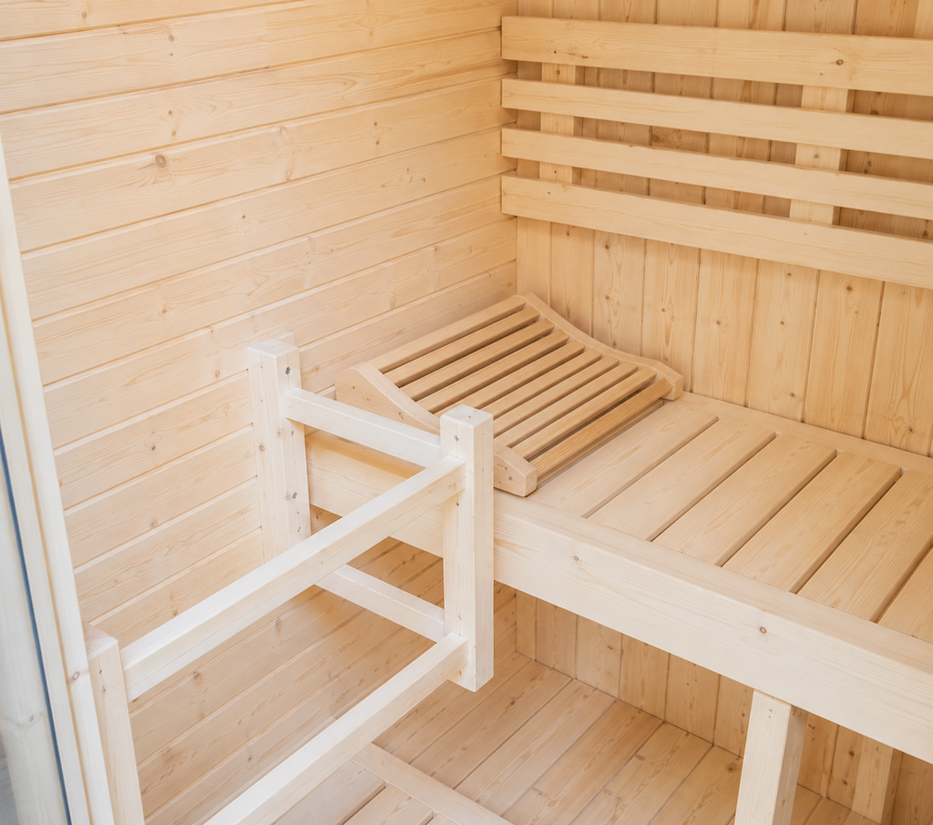 Outdoor Cube Sauna with Full Glass Panel — Thermo Pine Wood | 1-2 Person