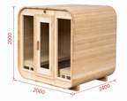 Outdoor Panoramic Cube Sauna — Red Cedar / Thermo Pine Wood | 2-6 Person
