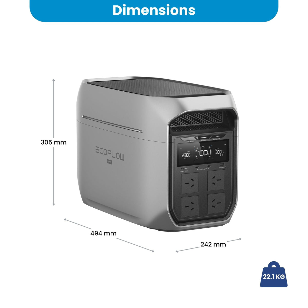 EcoFlow DELTA 3 Max Plus Portable Power Station 2048Wh