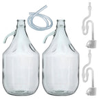 Glass Demijohn 5L 2 Pack Plain With Airlock, Bung & Tube