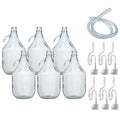Glass Demijohn 5L 6 Pack Plain With Airlock, Bung & Tube