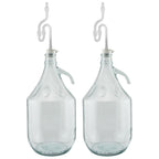 Glass Demijohn 5L 2 Pack Plain With Airlock & Bung