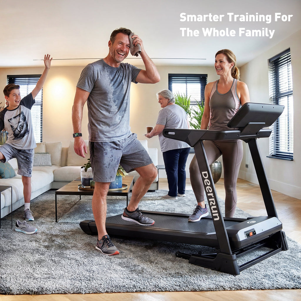 DeerRun X50 18% Auto Incline Big Screen AI Coach Smart Treadmill | 12.5 mph, 400 lbs Capacity