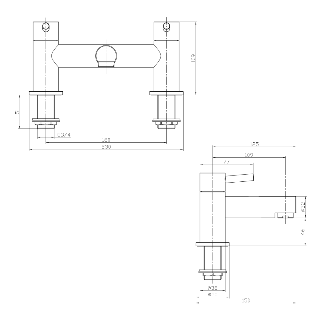 Delta Round Bath Filler Tap