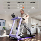 DeerRun All-New 2026 A1 Pro Move+  6% Incline Foldable Treadmill——Upgraded Chip & NFC Support | 350 lbs, 10 mph Dreamy Violet