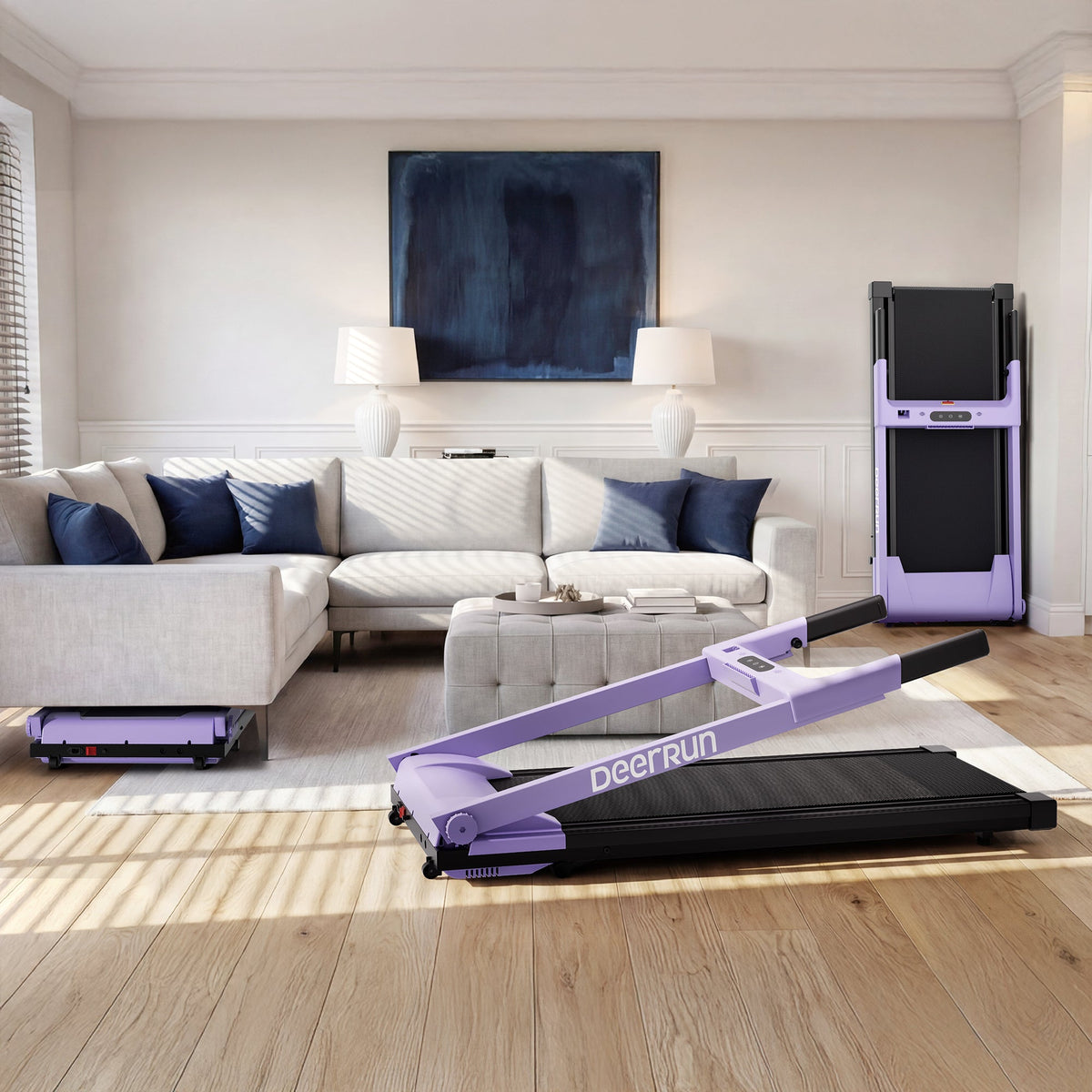 DeerRun All-New 2026 A1 Pro Move+  6% Incline Foldable Treadmill——Upgraded Chip & NFC Support | 350 lbs, 10 mph Dreamy Violet