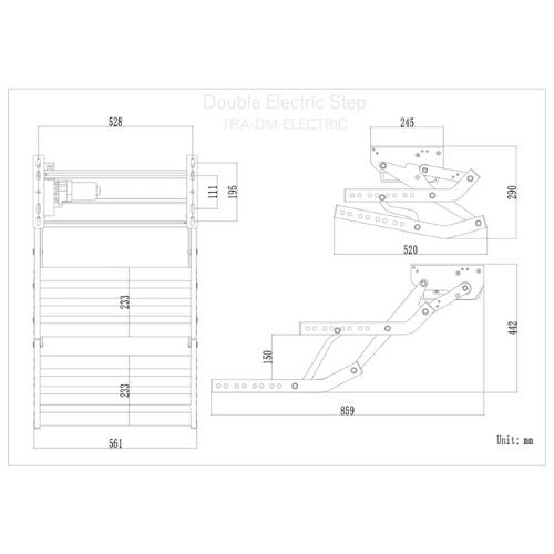 Double 12v Electric Caravan Step With LED Light