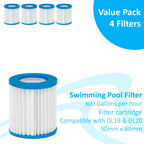 Dellonda Swimming Pool Filter Cartridge, Use for DL19 & DL20, Pack of 4 - DL111