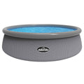 15ft Inflatable Swimming Pool Round with Filter Pump - Grey Rattan - DL18