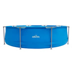 Dellonda 10ft Steel Frame Swimming Pool Round with Filter Pump, Blue - DL19