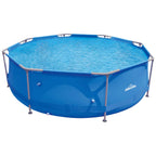 10ft Steel Frame Swimming Pool Round with Accessories, Blue - DL137