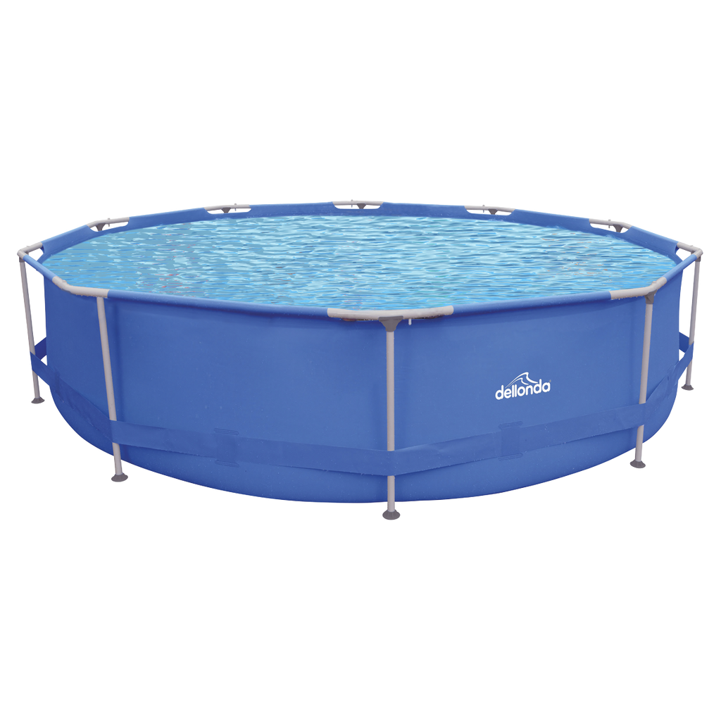 Steel Frame Round Swimming Pool with Filter Pump 12ft, Blue - DL20