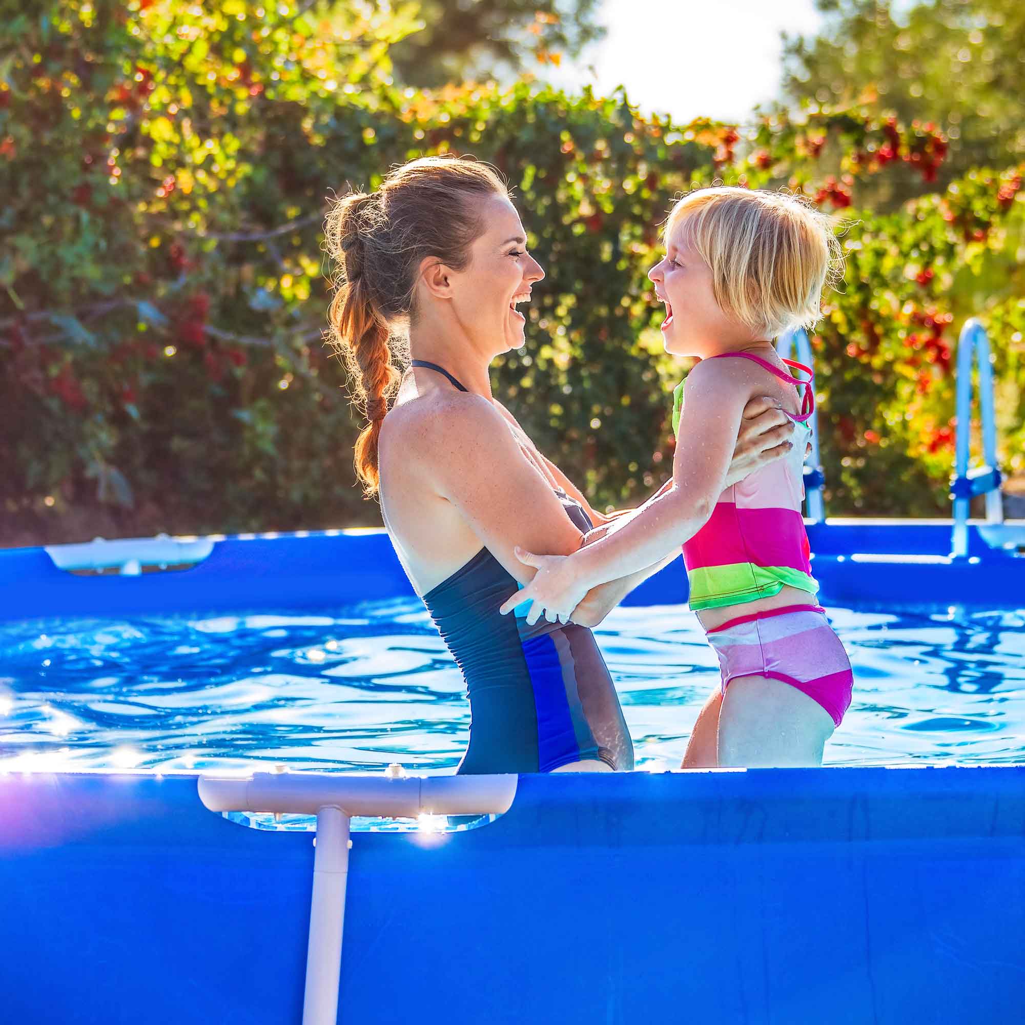 12ft Steel Frame Swimming Pool Round with Accessories, Blue - DL138