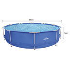 Steel Frame Round Swimming Pool with Filter Pump 12ft, Blue - DL20