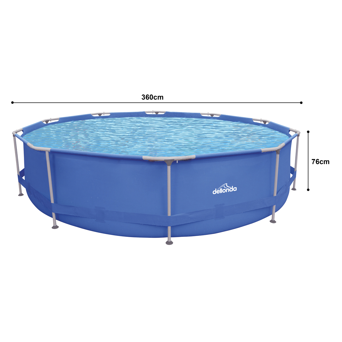 Steel Frame Round Swimming Pool with Filter Pump 12ft, Blue - DL20