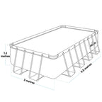 18ft Deluxe Steel Frame Swimming Pool, Rectangular with Filter Pump - DL22