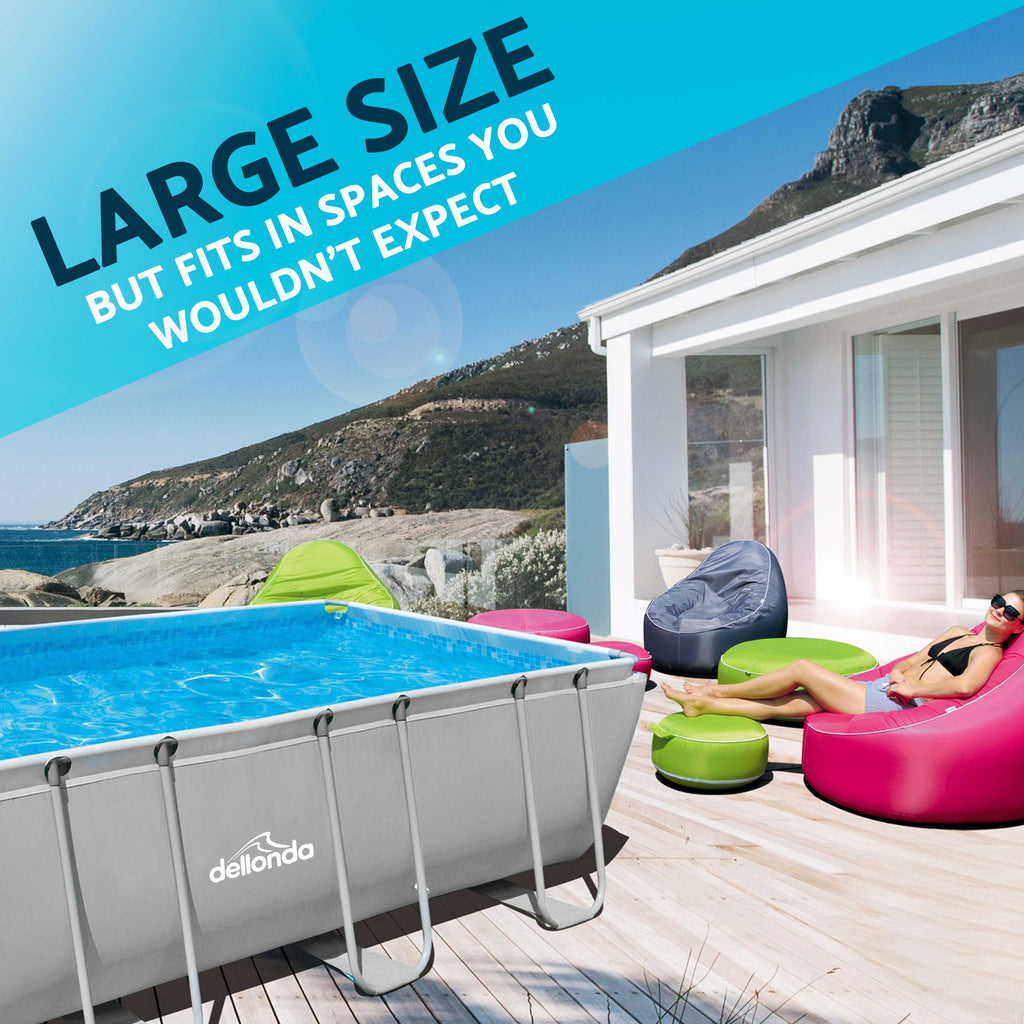 18ft Deluxe Steel Frame Swimming Pool, Rectangular with Accessories - DL140