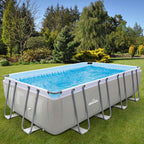 18ft Deluxe Steel Frame Swimming Pool, Rectangular with Accessories - DL140