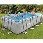 18ft Deluxe Steel Frame Swimming Pool, Rectangular with Accessories - DL140