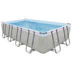 18ft Deluxe Steel Frame Swimming Pool, Rectangular with Accessories - DL140