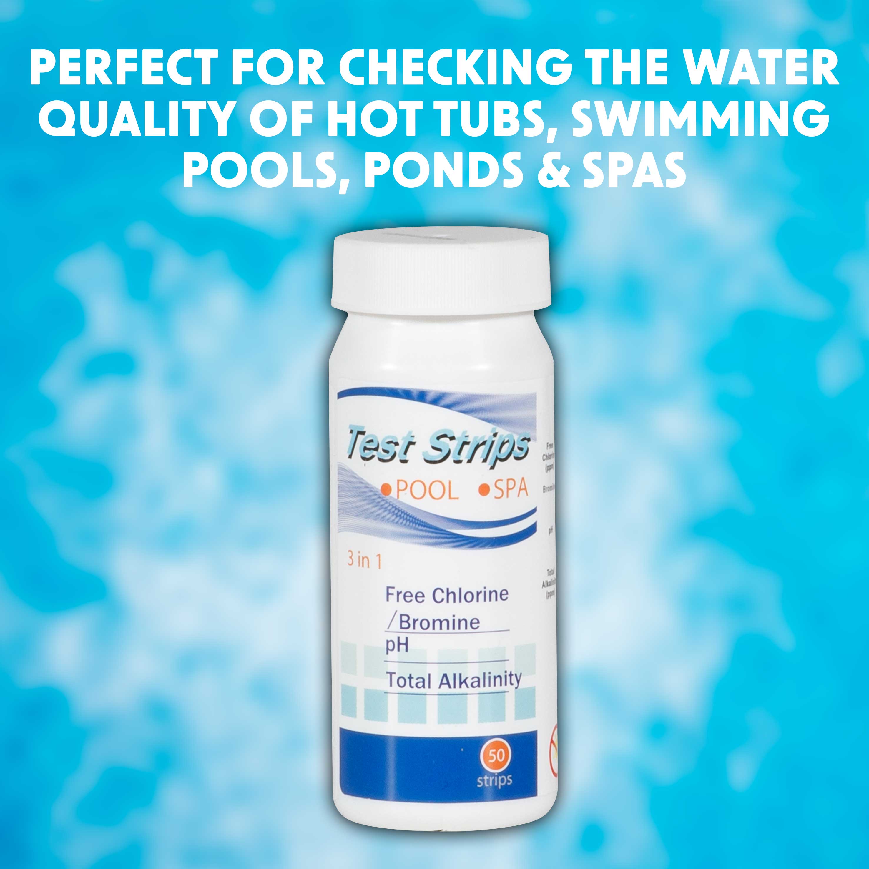 3-in-1 Chlorine, PH & Alkalinity Test Strips, Pack of 6 - DL108