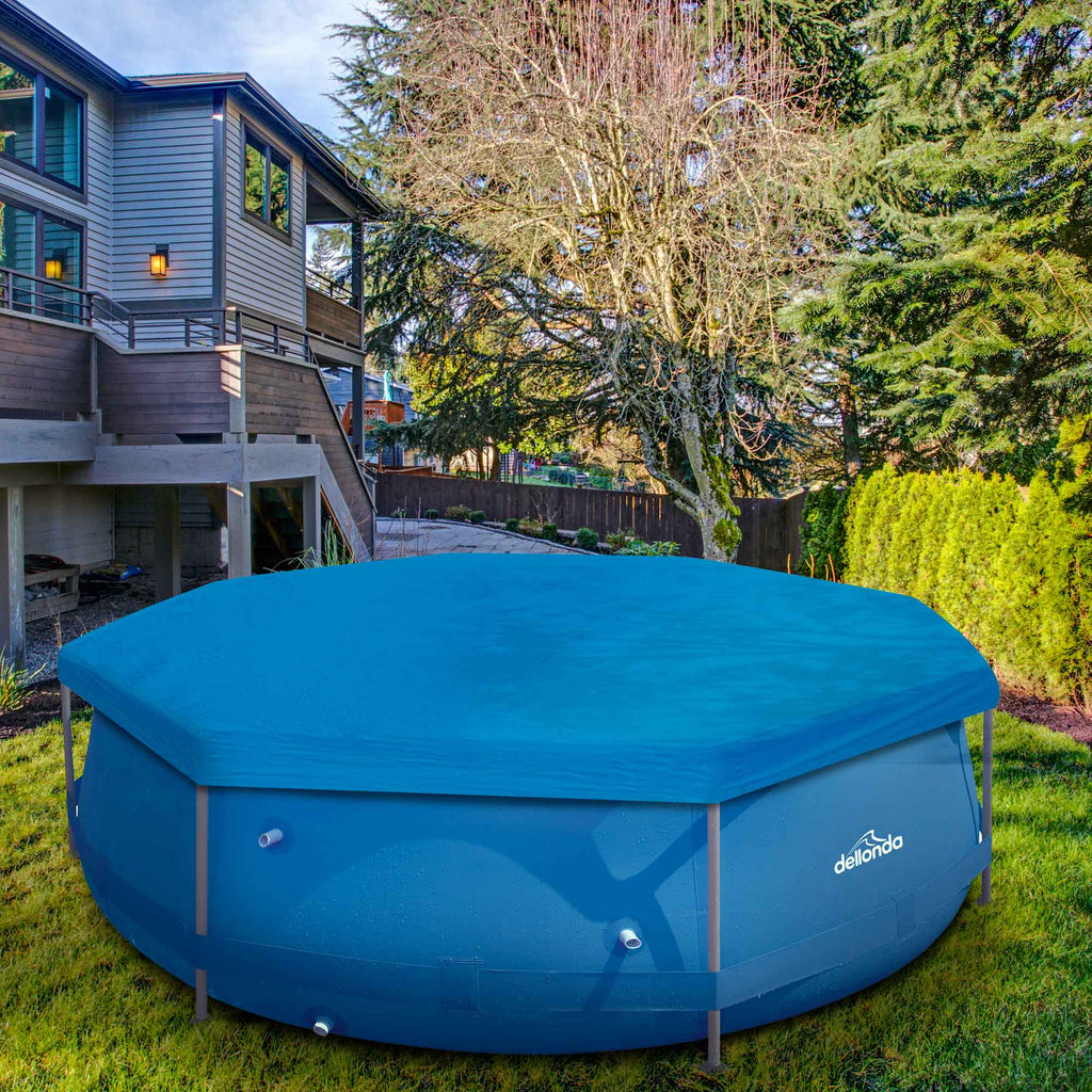 Dellonda Swimming Pool Top Cover with Rope Ties for DL19 and Similar Sized Pools - DL40