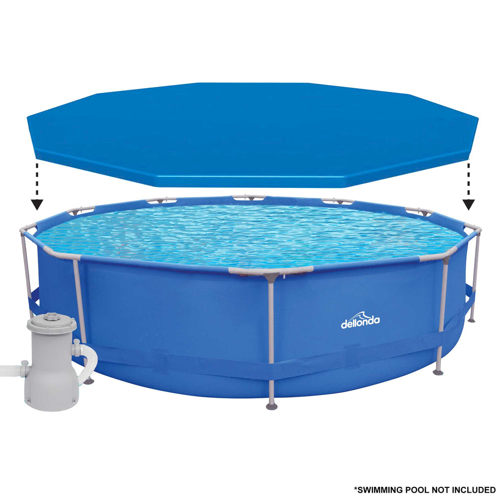 Dellonda Swimming Pool Top Cover with Rope Ties for DL20 and Similar Sized Pools - DL41